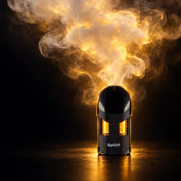 Nuvem de vapor atravessada por uma luz dourada sobre um Magic Pod