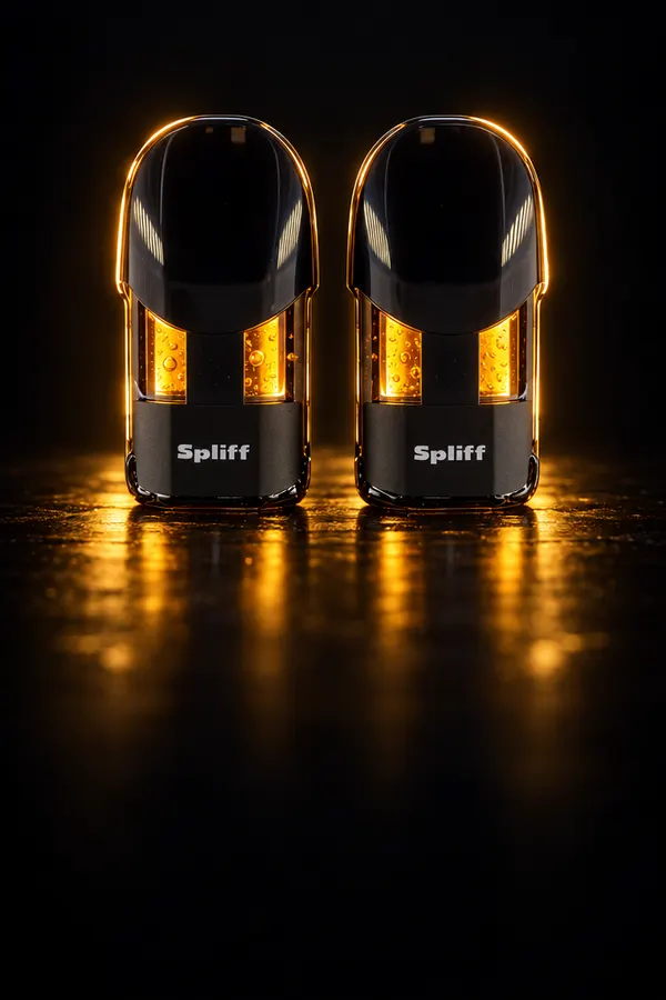 Dois Magic Pods lado a lado, live rosin dourado como mel atrás das janelas