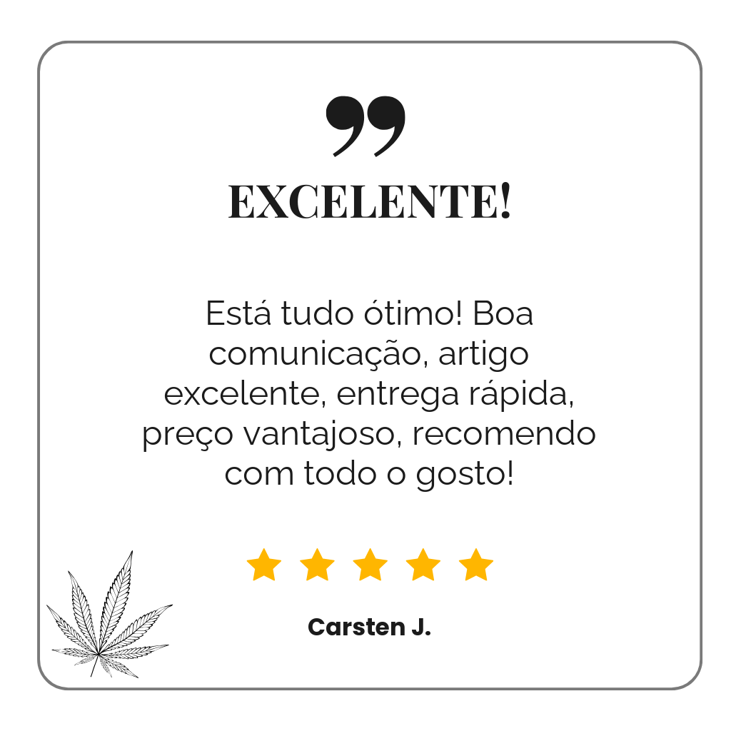 Avaliação de cliente Spliff: Excelente – boa comunicação, entrega rápida, preço vantajoso (Carsten J.)