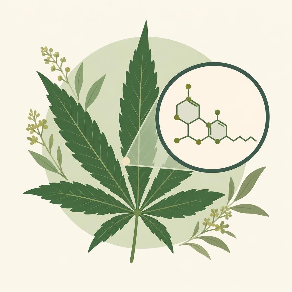 CBD: o que Ă©: desenho plano com motivos vegetais â O que Ă© o CBD (canabidiol)?