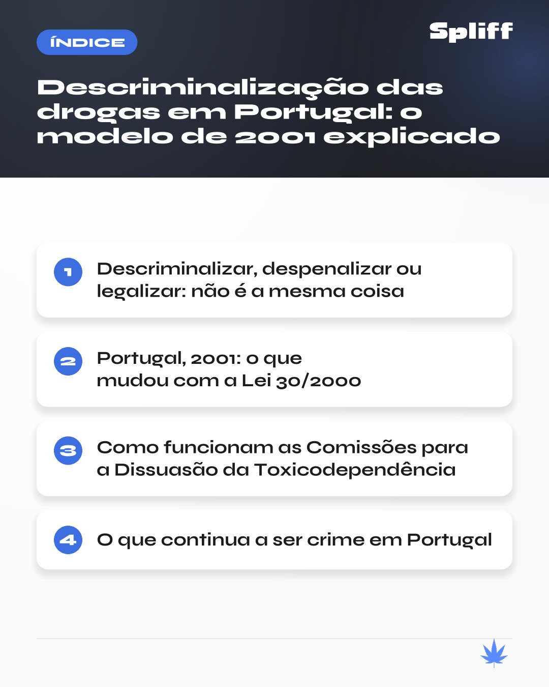 Descriminalização das drogas em Portugal: índice — Descriminalizar, despenalizar ou legalizar: não é a mesma coisa