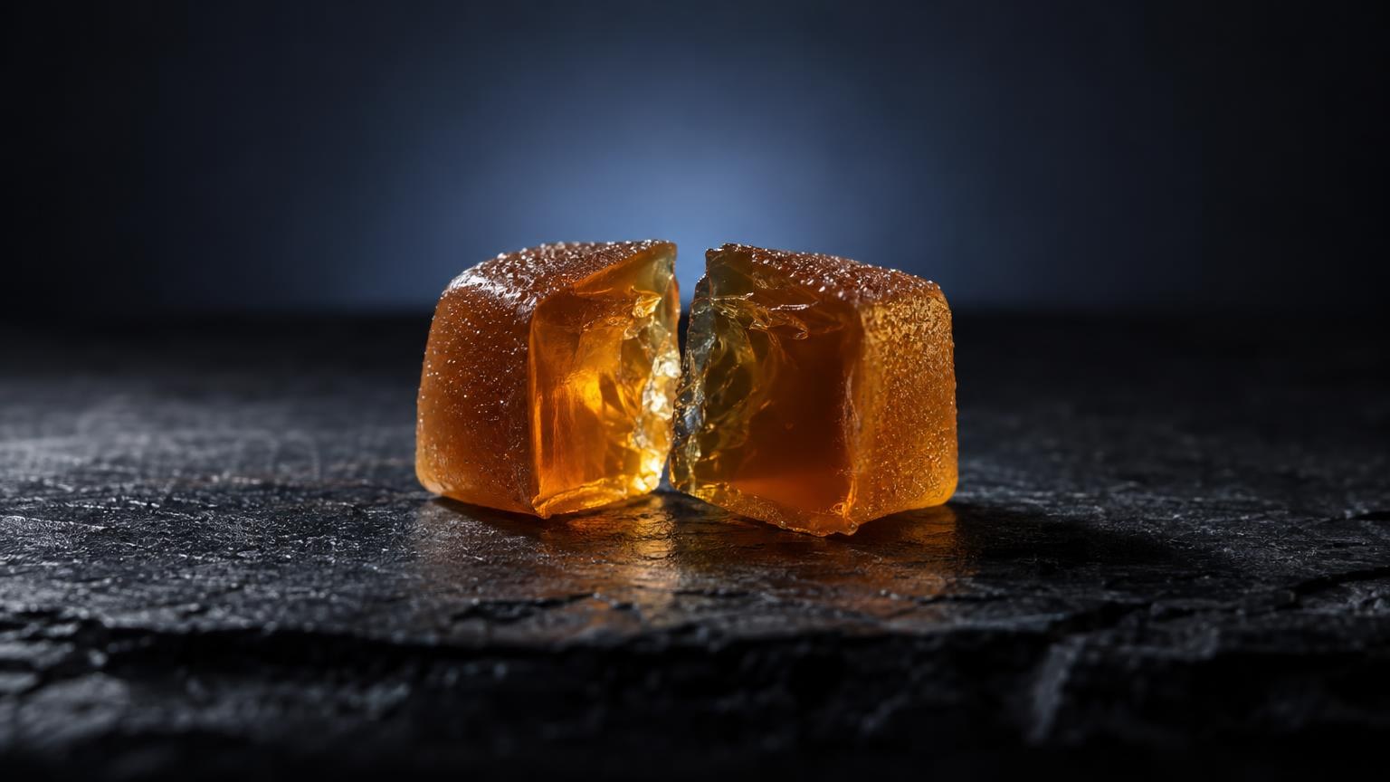 Plano aproximado com luz natural sobre Gummies CBD
