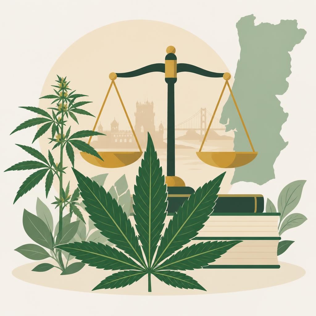 O CBD Ă© legal em Portugal: desenho plano com motivos vegetais â O canabidiol e as tabelas do Decreto-Lei 15/93
