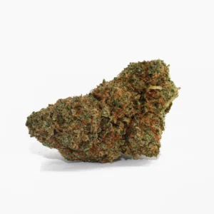 Plutonium CBD – flor de CBD compacta com pistilos alaranjados