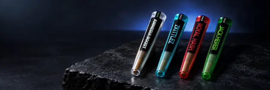 Pre-rolls THCX pré-enrolados Spliff: Amnesia Boost, Zkittlez, Royal Hash, Jack Herer